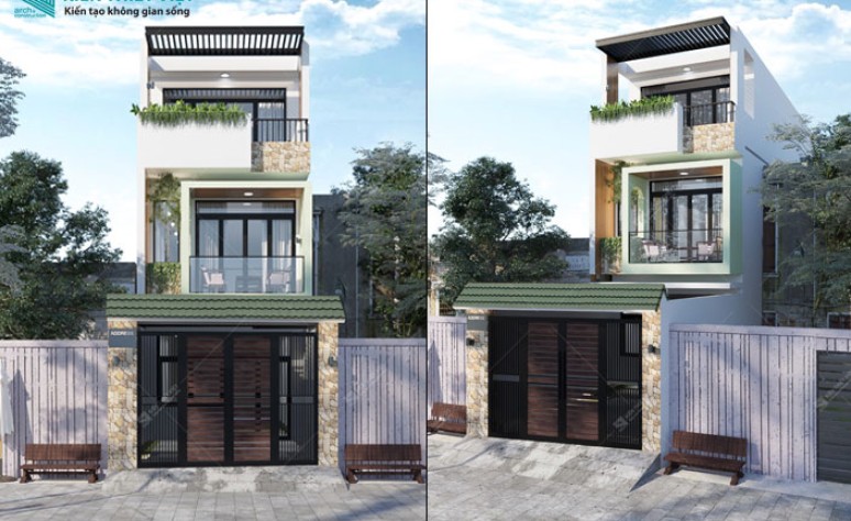 Thiết kế nhà phố hiện đại 1 trệt 2 lầu tại quận 9