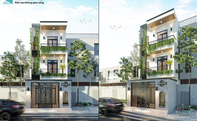 Thiết kế nhà phố 1 trệt 2 lầu 5x10m quận 9 – nhà anh Danh