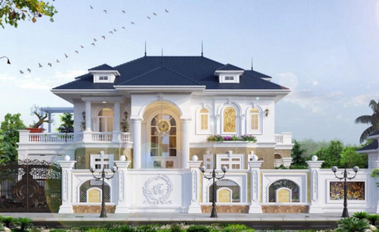 Mẫu biệt thự tân cổ điển 2 tầng kiểu pháp