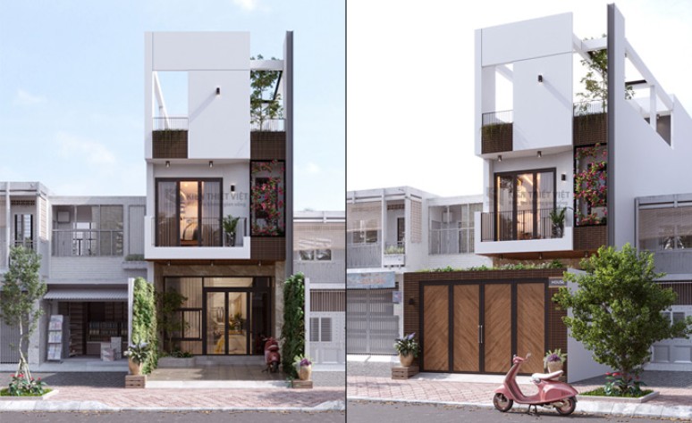 Thiết kế nhà phố hiện đại 3 tầng