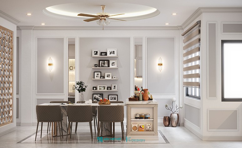 Thiết kế kiến trúc nội thất nhà phố tân cổ điển