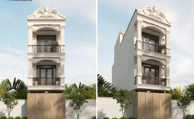 TH House – Thiết kế nhà phố tân cổ điển 3 tầng
