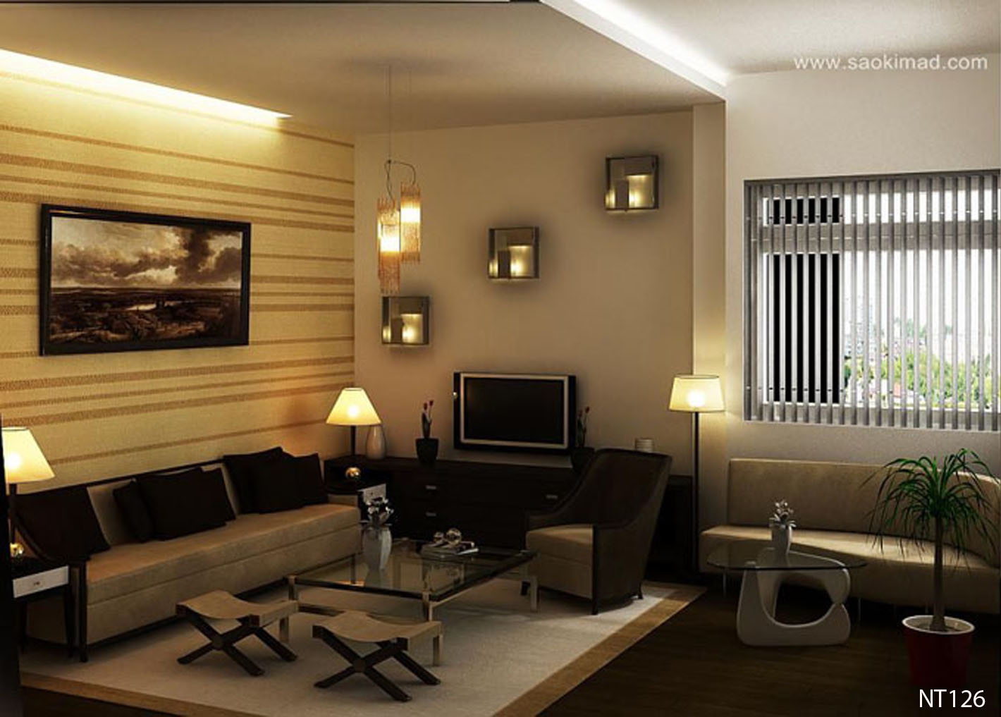 Phối cảnh 3D – Tổng hợp một số thiết kế phòng khách (43)