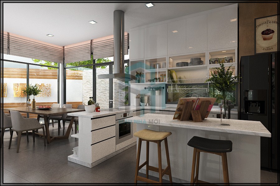 Phối cảnh 3D – Biệt thự hiện đại mới tại quận 2 – Kiến Thiết Việt (5)