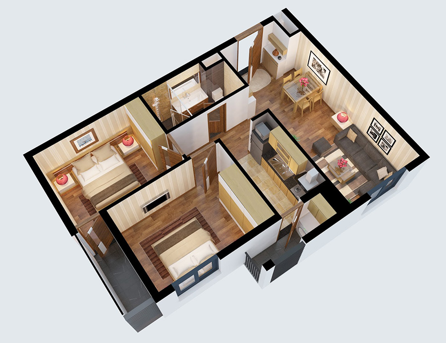 thiết kế nội thất 90m2