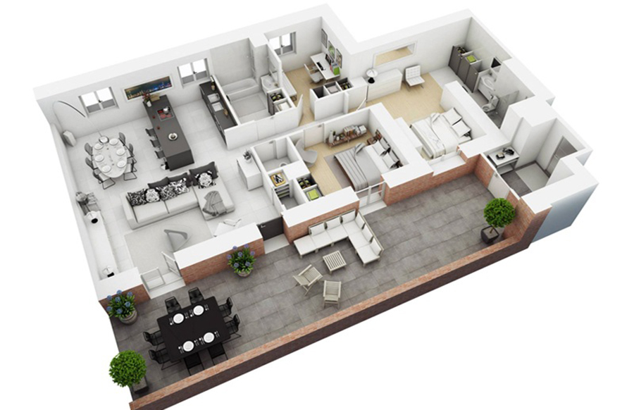 thiết kế nội thất 90m2