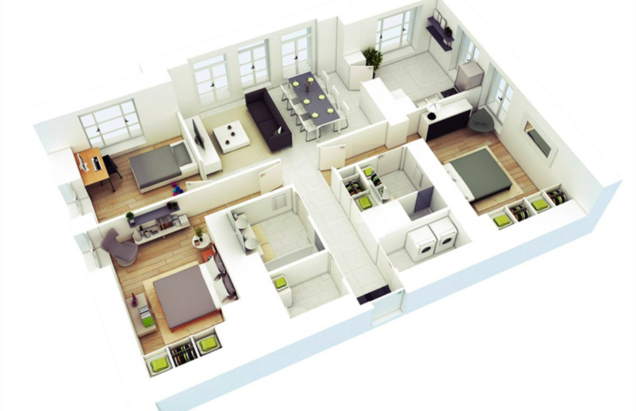 thiết kế nội thất 90m2