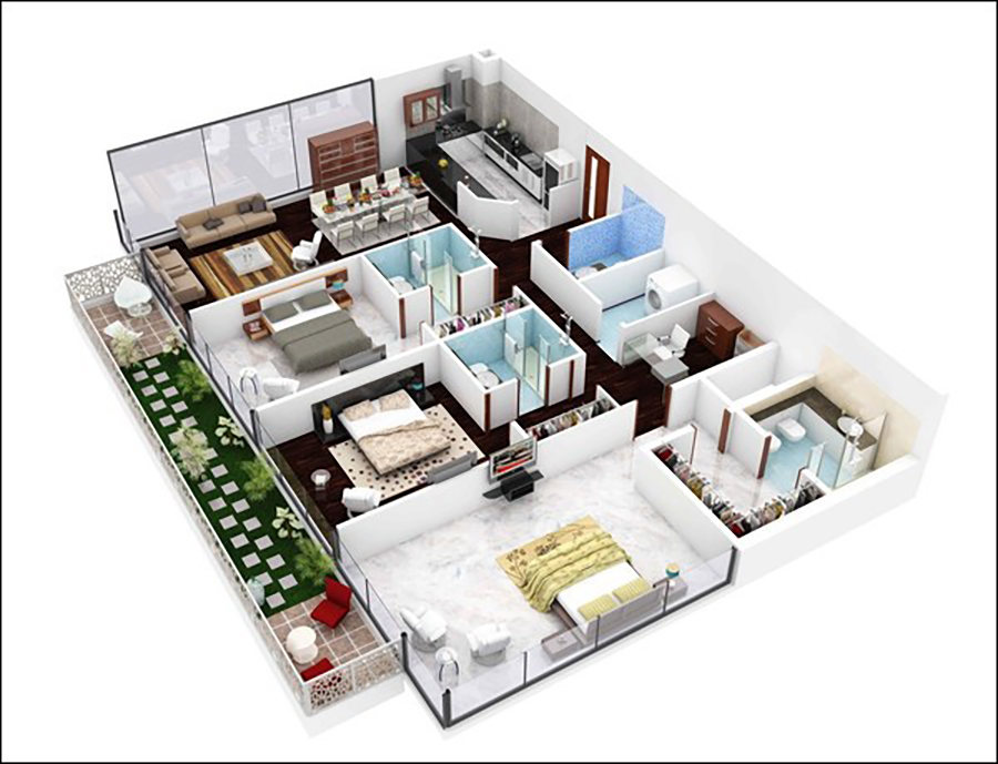 thiết kế nội thất 90m2