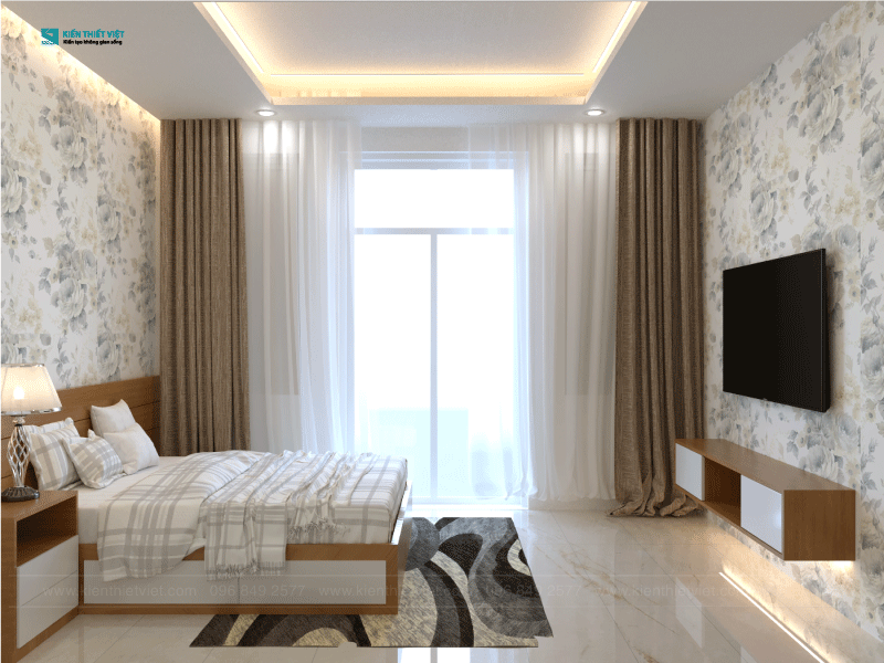 Phối cảnh 3D – Thiết kế nhà phố 1 trệt 1 lửng 2 lầu tân cổ điển (11)