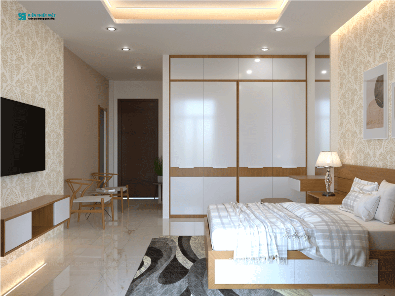 Phối cảnh 3D – Thiết kế nhà phố 1 trệt 1 lửng 2 lầu tân cổ điển (14)