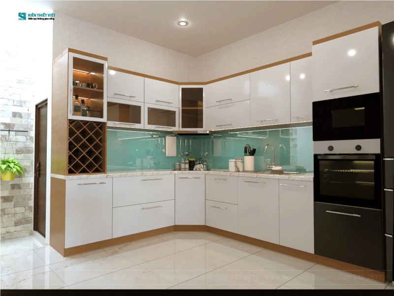 Phối cảnh 3D – Thiết kế nhà phố 1 trệt 1 lửng 2 lầu tân cổ điển (3)