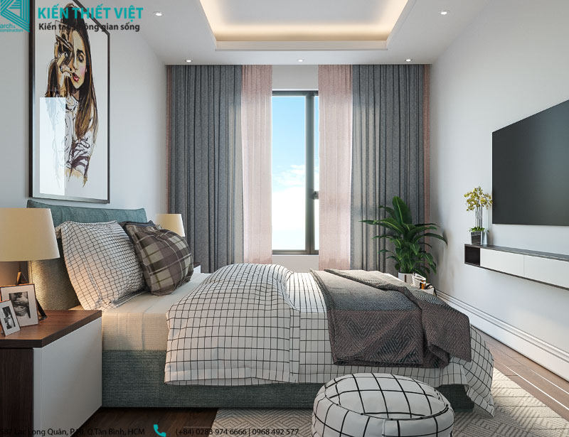 Phối cảnh 3D – Thiết kế nội thất căn hộ Hado Centrosa Garden 2 phòng ngủ (7)