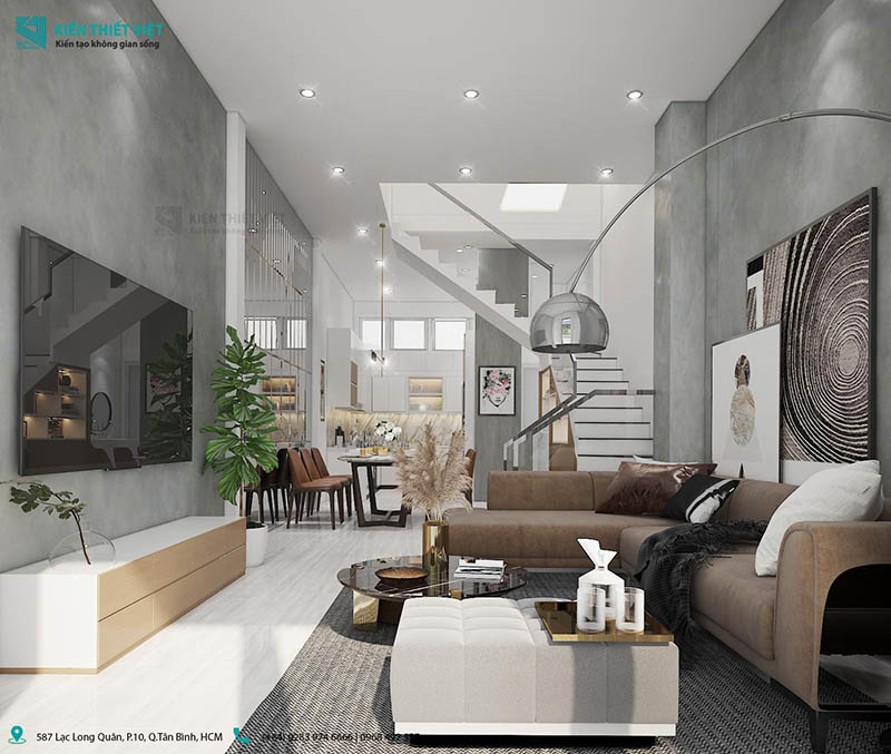 Phối cảnh 3D – Nhà phố 1 trệt 2 lầu nhà chị Trâm quận Thủ Đức (8)