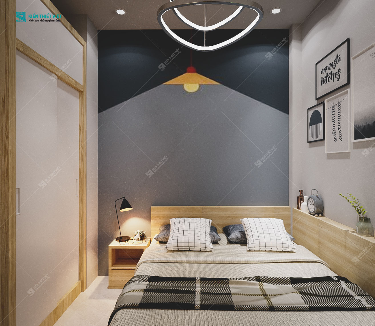 Phối cảnh 3D – Thiết kế nhà phố 1 trệt 2 lầu hiện đại (11)