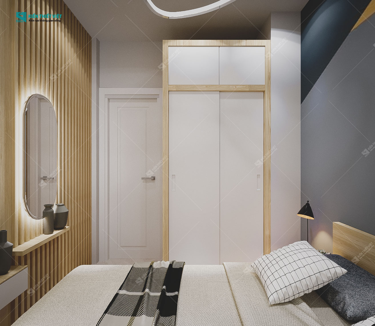 Phối cảnh 3D – Thiết kế nhà phố 1 trệt 2 lầu hiện đại (10)