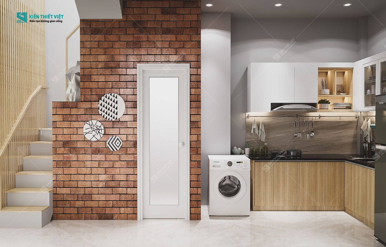Phối cảnh 3D – Thiết kế nhà phố 1 trệt 2 lầu hiện đại (15)