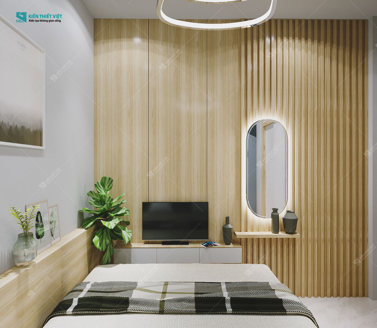 Phối cảnh 3D – Thiết kế nhà phố 1 trệt 2 lầu hiện đại (13)
