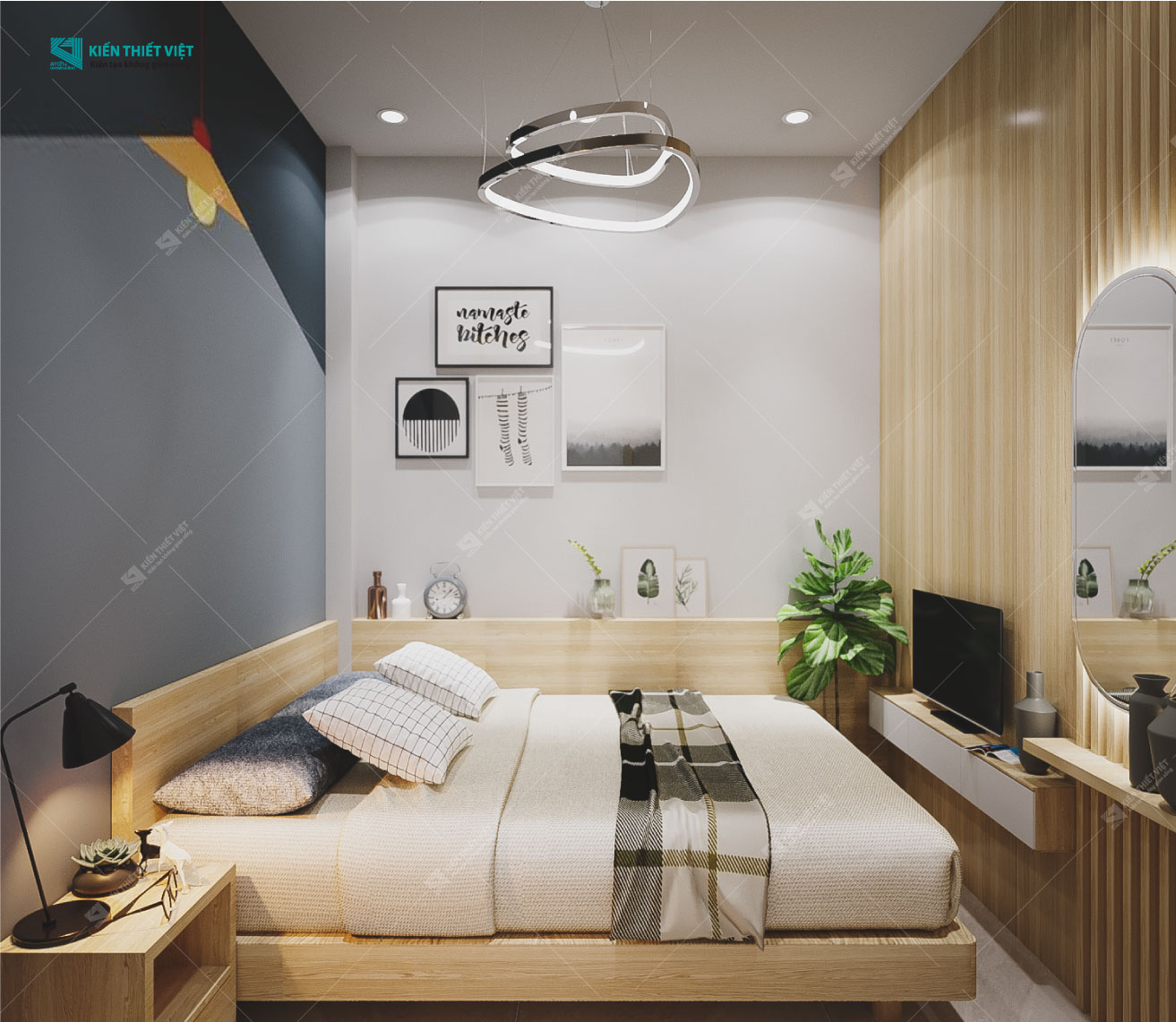 Phối cảnh 3D – Thiết kế nhà phố 1 trệt 2 lầu hiện đại (12)