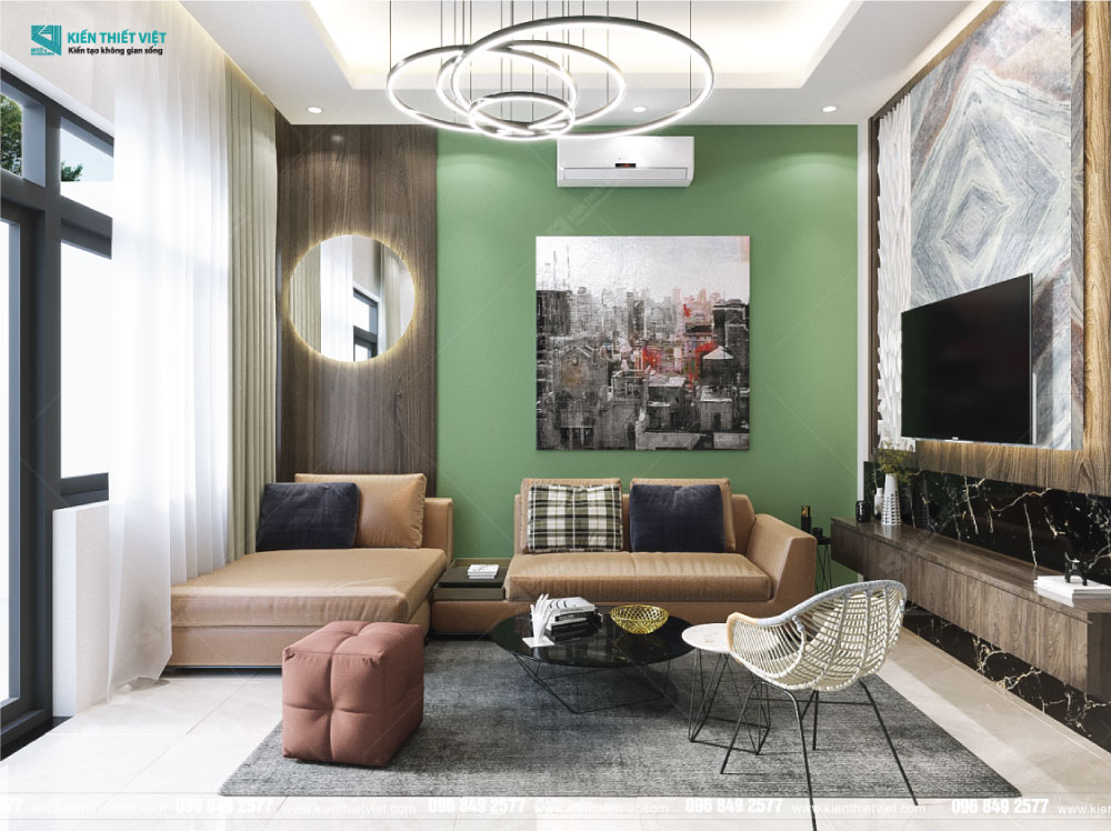 Phối cảnh 3D – Thiết kế nhà phố hiện đại 1 trệt 2 lầu tại quận 9 (4)