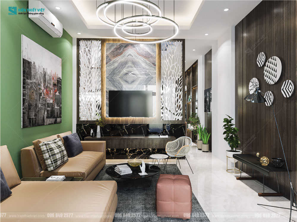 Phối cảnh 3D – Thiết kế nhà phố hiện đại 1 trệt 2 lầu tại quận 9 (3)