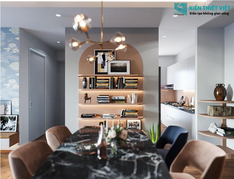 Phối cảnh 3D – Thiết kế nội thất căn hộ chung cư Diamond Riverside 72m2 (2)
