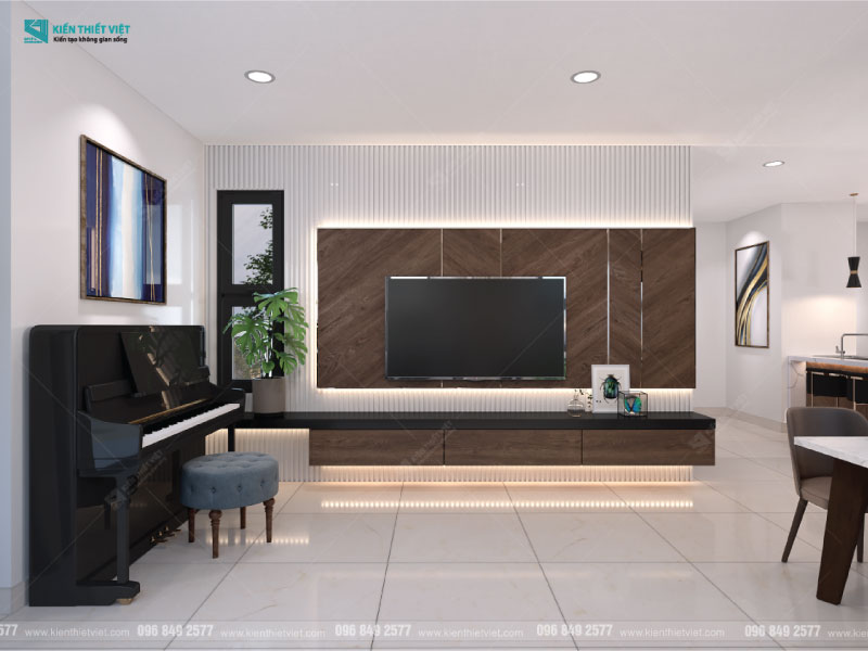 Phối cảnh 3D – Thiết kế nội thất căn hộ Kingdom 101 2 phòng ngủ (2)