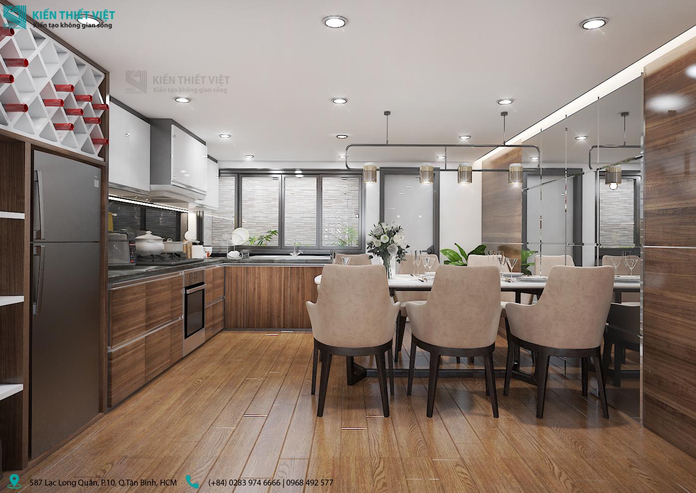 Phối cảnh 3D – Thiết kế nhà phố 1 trệt 1 lửng 2 lầu có sân thượng – 4x16m (6)