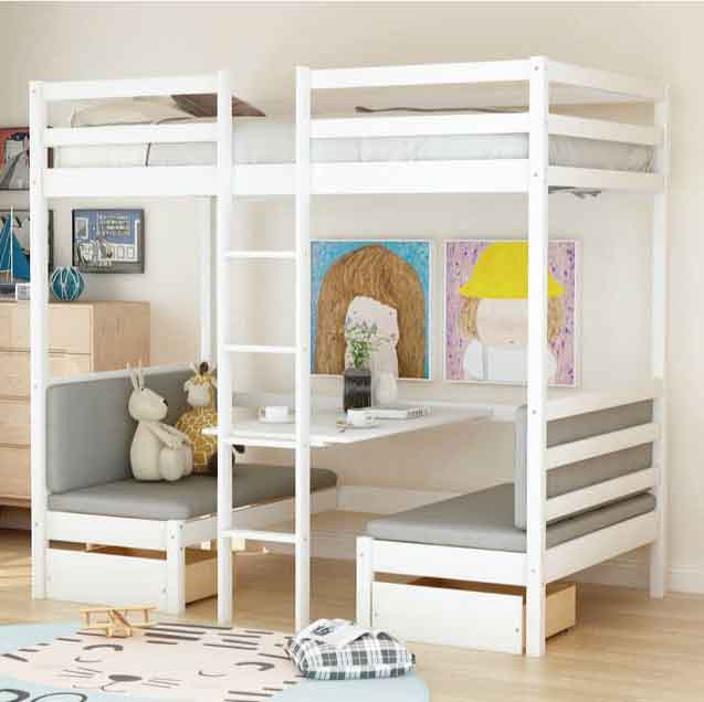 mẫu giường tầng có bàn học