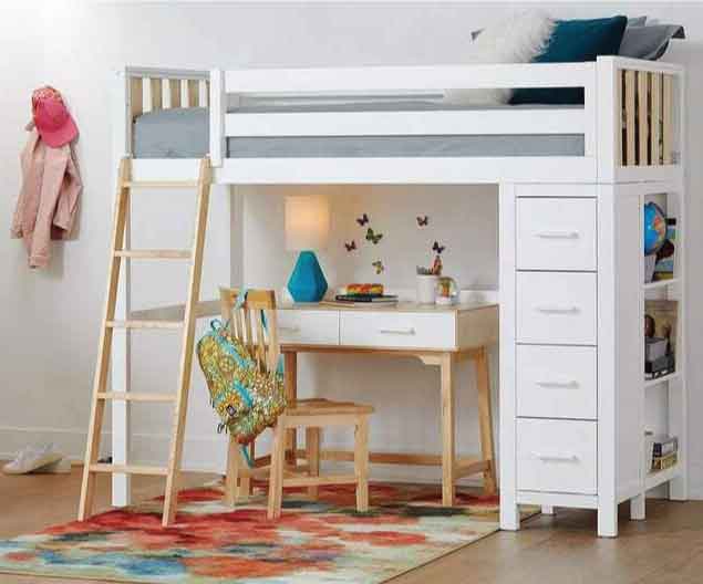 mẫu giường tầng kết hợp cùng bàn học