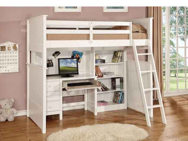 không gian học tập kết hợp cùng giường tầng