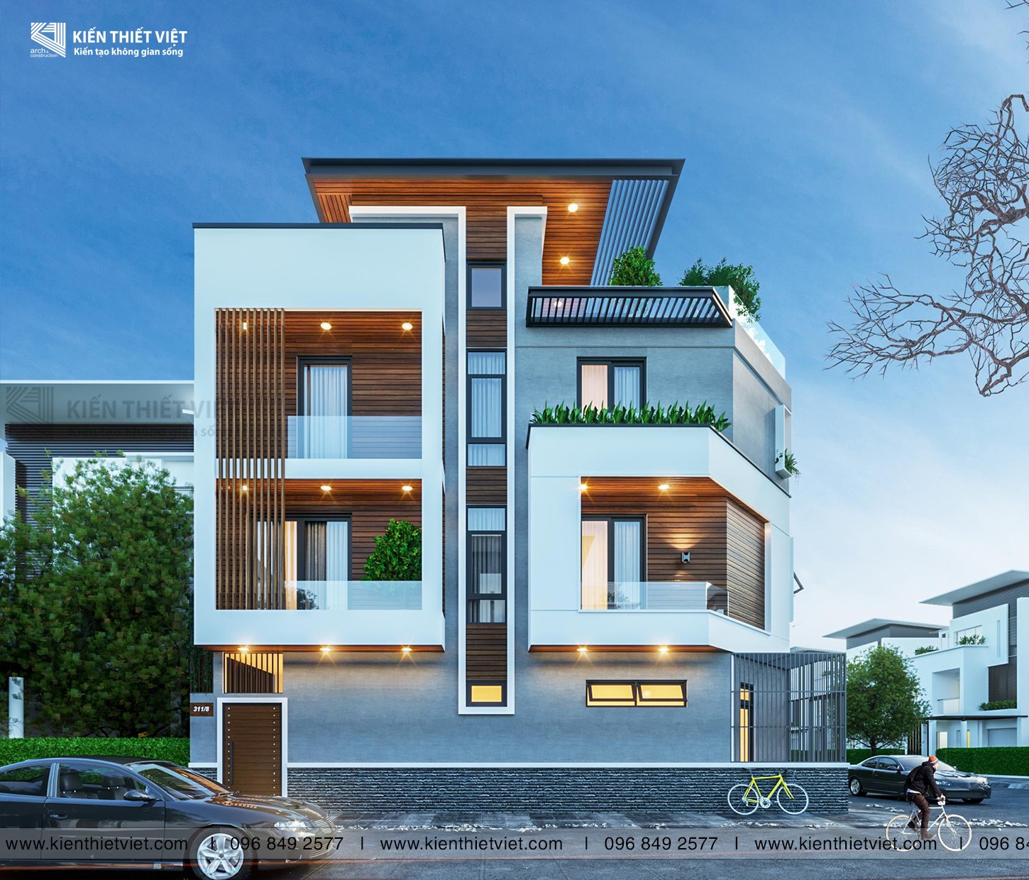 Phối cảnh 3D – Thiết kế nhà phố 2 mặt tiền Anh Phong (3)