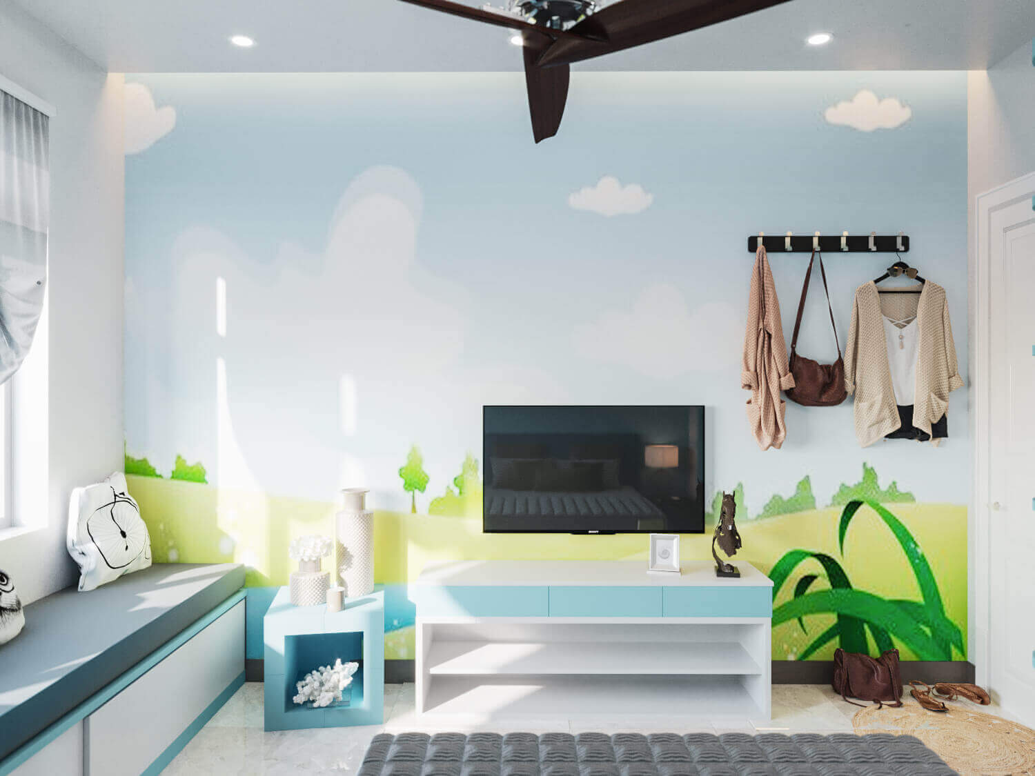 Phối cảnh 3D – Thiết kế nhà phố 4 tầng hiện đại kết hợp không gian kinh doanh Anh Minh (7)