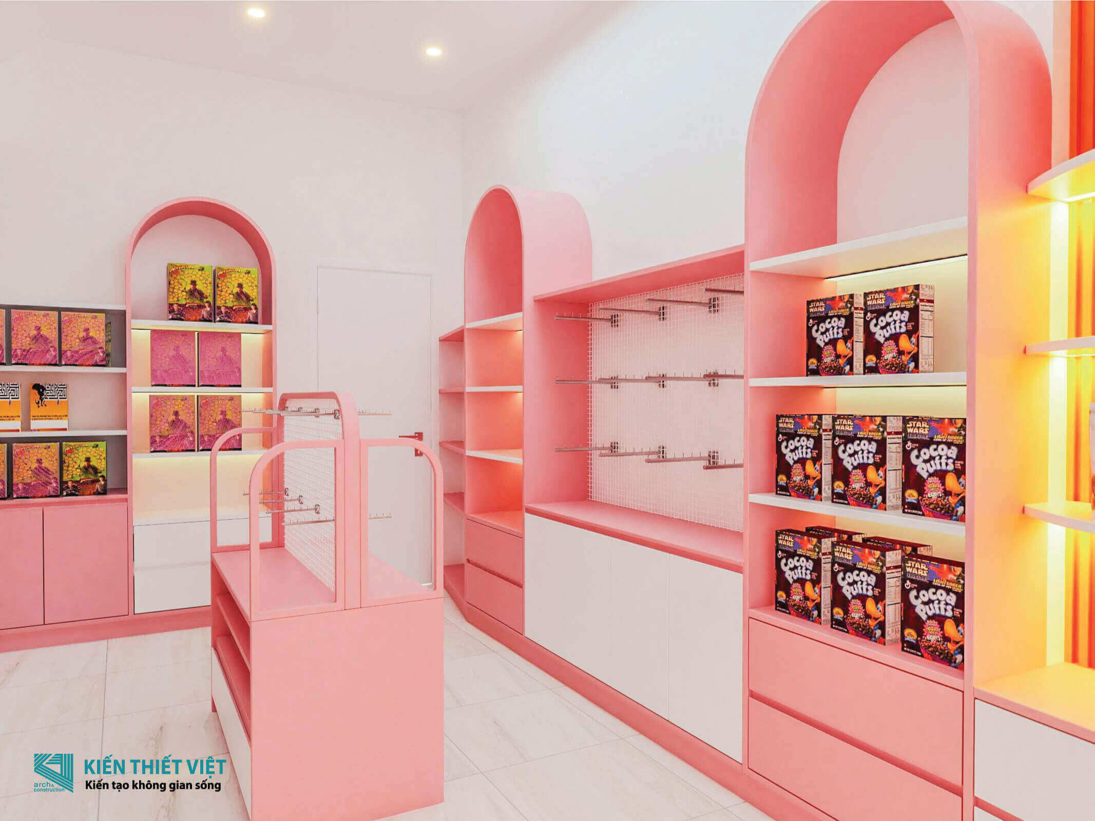 Phối cảnh 3D – Thiết kế nhà phố 3 tầng tại Long An Chị Linh (7)