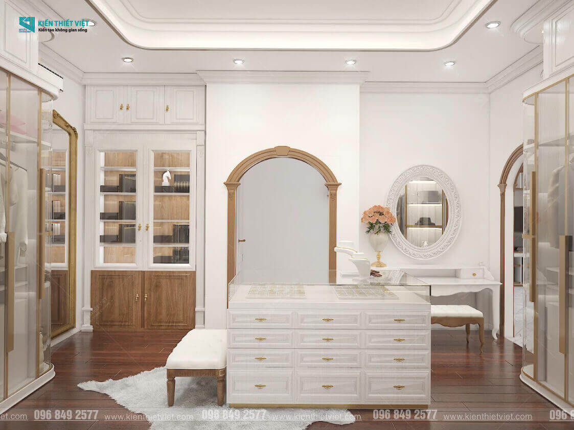 Phối cảnh 3D – Thiết kế nội thất nhà phố tân cổ điển nhà Chú Khang (12)