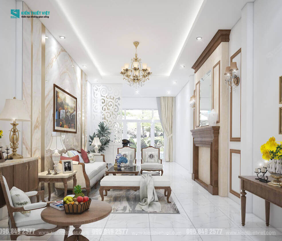 Phối cảnh 3D – Thiết kế nội thất nhà phố tân cổ điển nhà Chú Khang (16)