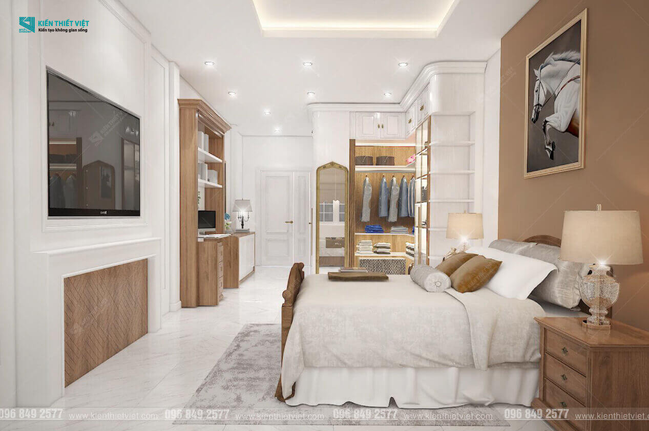 Phối cảnh 3D – Thiết kế nội thất nhà phố tân cổ điển nhà Chú Khang (19)