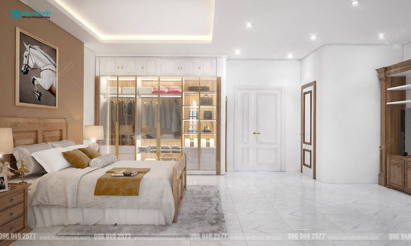 Phối cảnh 3D – Thiết kế nội thất nhà phố tân cổ điển nhà Chú Khang (24)