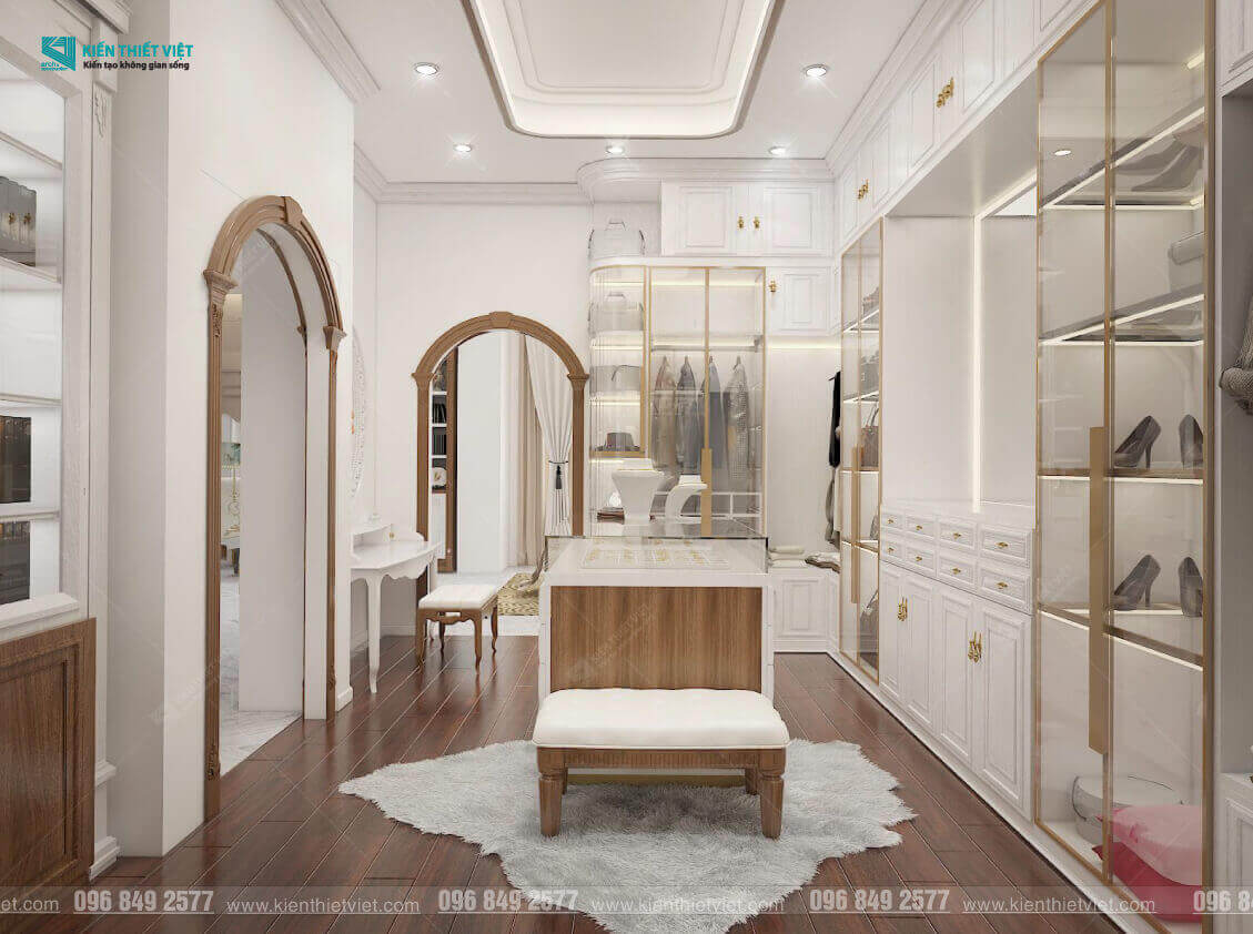 Phối cảnh 3D – Thiết kế nội thất nhà phố tân cổ điển nhà Chú Khang (4)