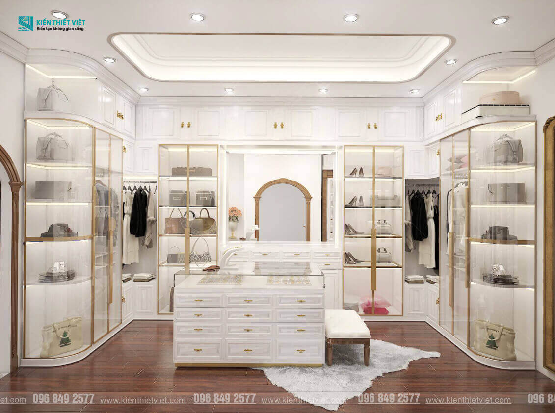 Phối cảnh 3D – Thiết kế nội thất nhà phố tân cổ điển nhà Chú Khang (8)