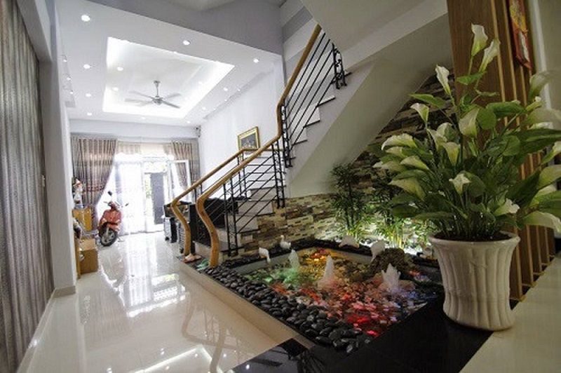 mẫu thiết kế bể cá dưới gầm cầu thang
