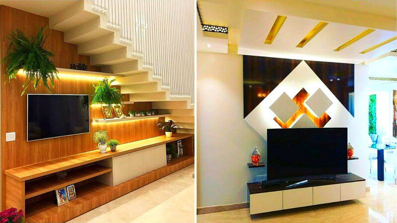 mẫu thiết kế tivi dưới gầm cầu thang