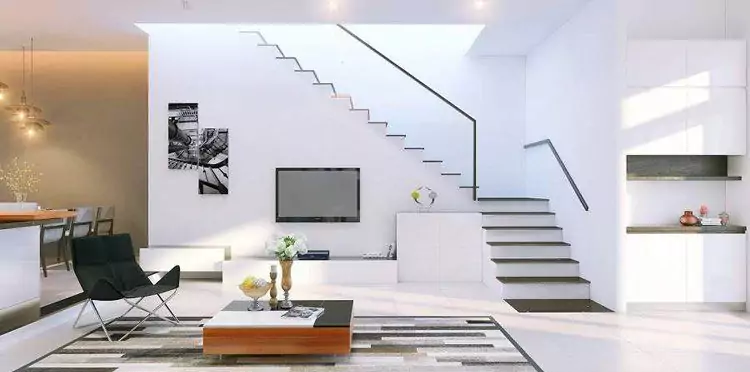 mẫu thiết kế tivi dưới gầm cầu thang