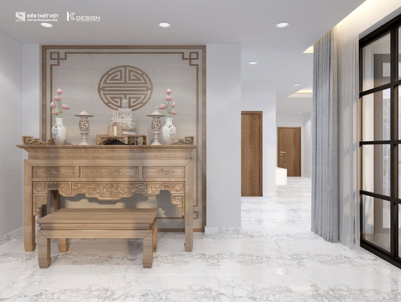 thiết kế phòng thờ nhà chị hiền củ chi (11)