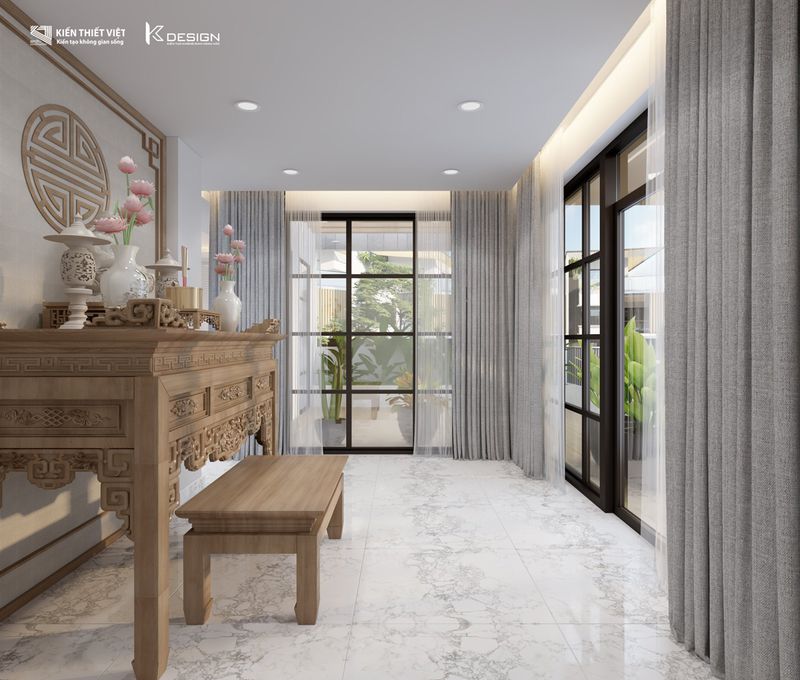 thiết kế phòng thờ nhà chị hiền củ chi (12)