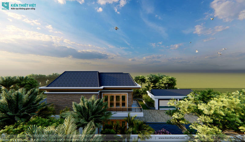 Thiết Kế Biệt Thự Sân Vườn Mái Thái Hồ Bơi (2)