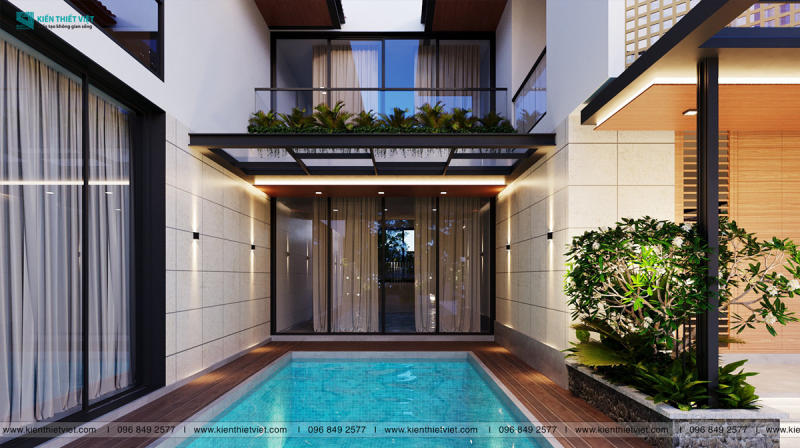 thiết kế biệt thự hiện đại hồ bơi sân vườn (10)
