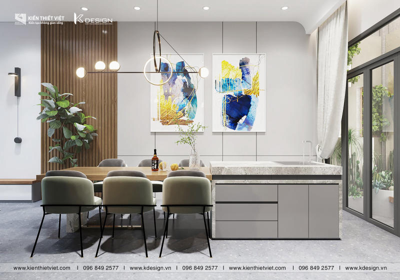 Nội thất phòng khách kết hợp bếp (9)