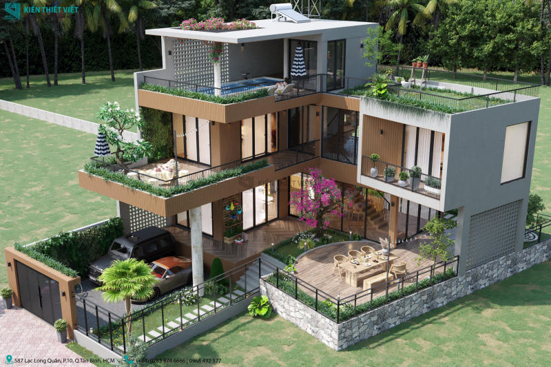 Thiết kế biệt thự hiện đại 230m2 (3)
