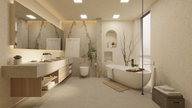 Phòng vệ sinh đẹp đầy đủ tiện nghi cho biệt thự