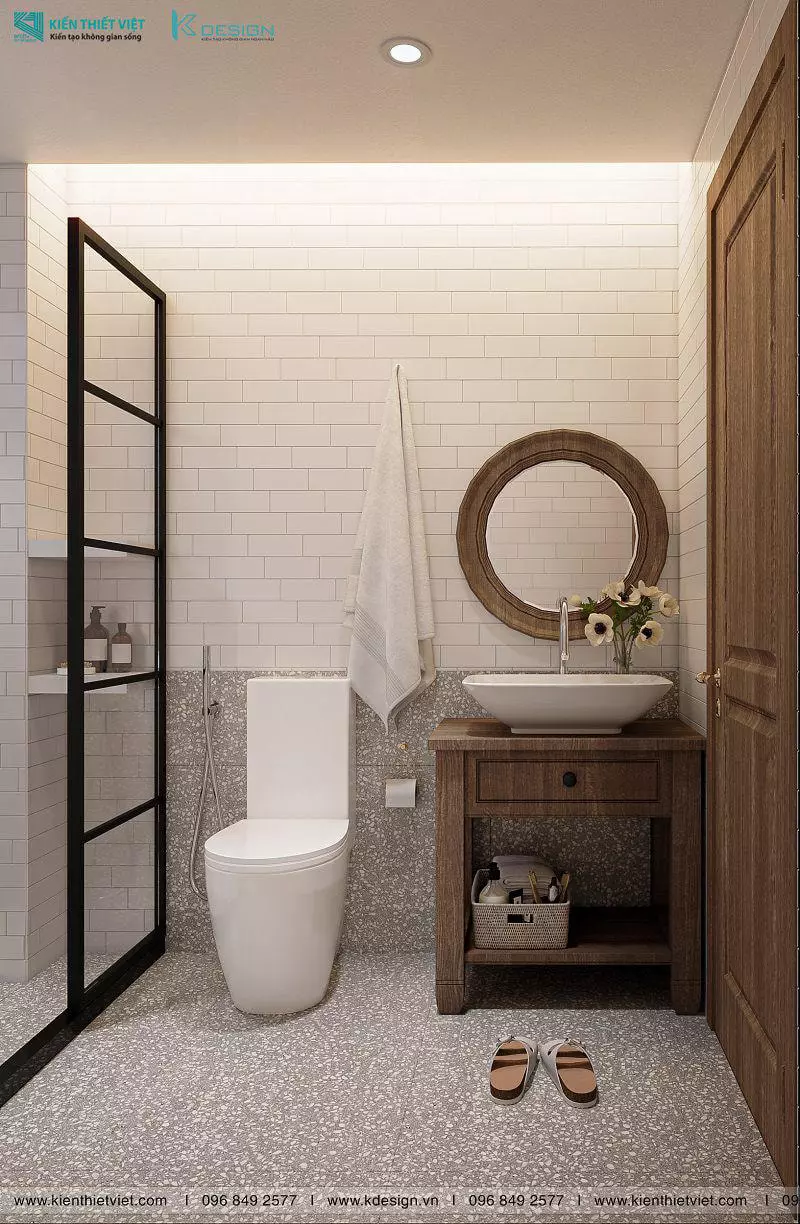 Phòng vệ sinh đẹp thiết kế phong cách Indochine